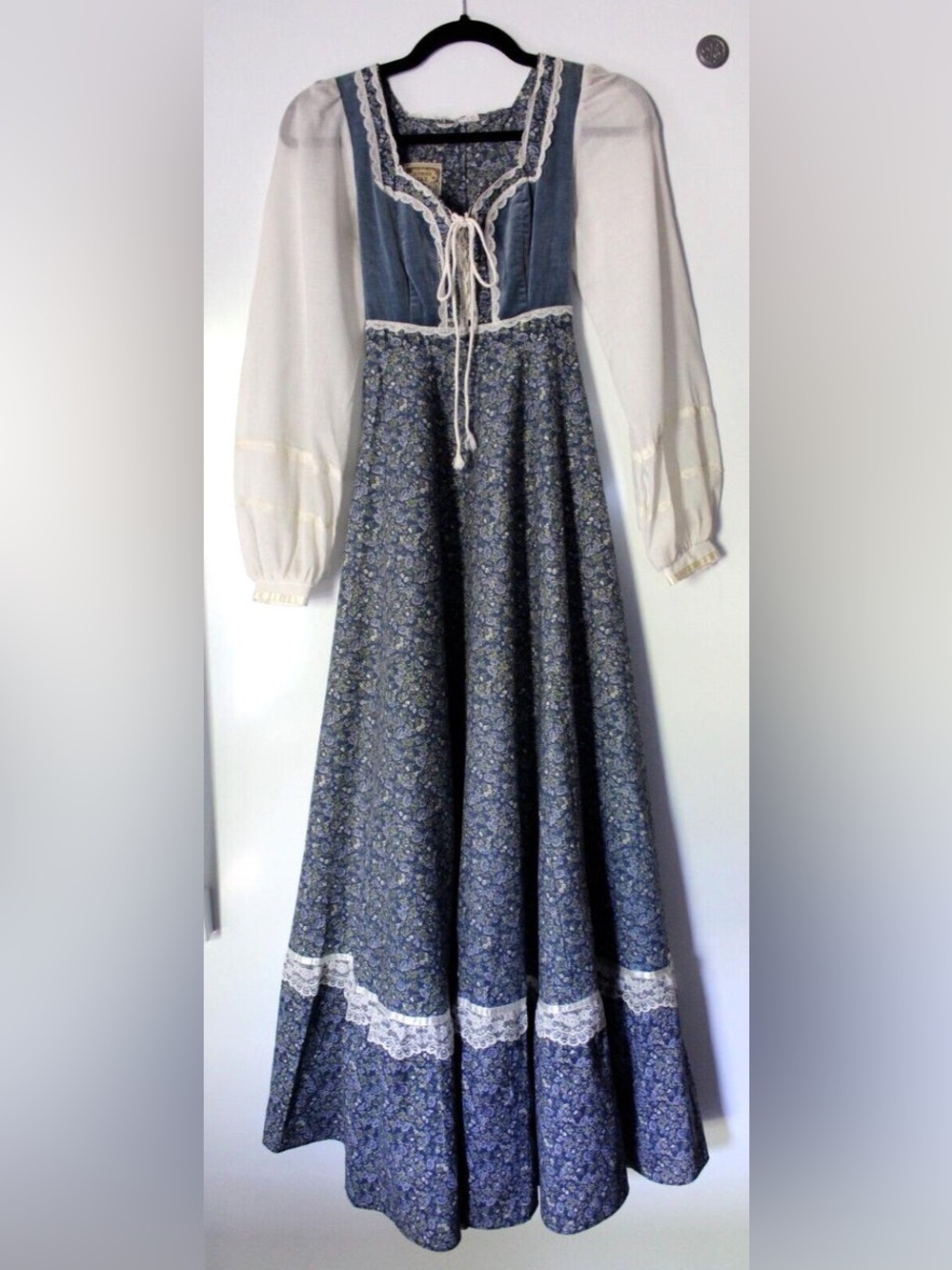 1970's Gunne Sax by Jessica McClintock Maxi Hippie Prairie Dress
